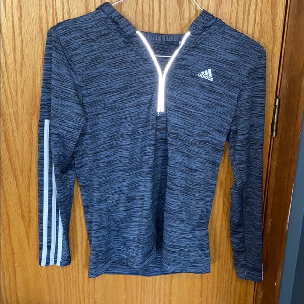 ADIDAS//hooded quarter zip